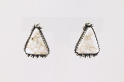 Native America Navajo Sterling Silver Wild Horse Post Earring's By Irene Kee.