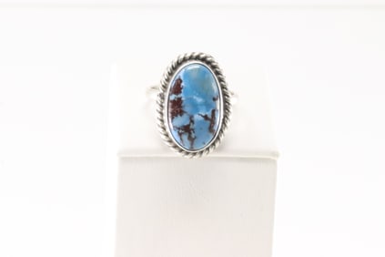 Native America Navajo Sterling Silver Golden Hill Turquoise Ring By Dixon.