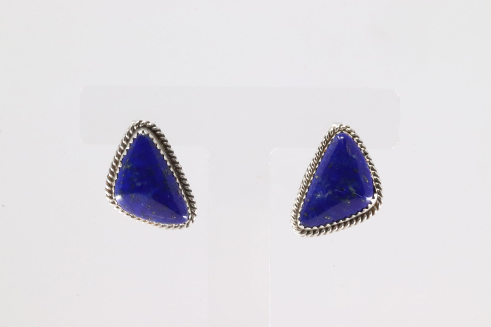 Native America Navajo Sterling Silver Lapis Stone Post Earring's By Theresa Smith.: This is a Native America Navajo Sterling Silver Lapis Stone Post Earring's By Theresa Smith.
