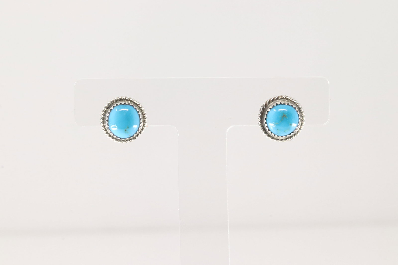 Native America Navajo Sterling Silver Turquoise Post Earring's By Esther White.: This is a Native America Navajo Sterling Silver Turquoise Post Earring's By Esther White.