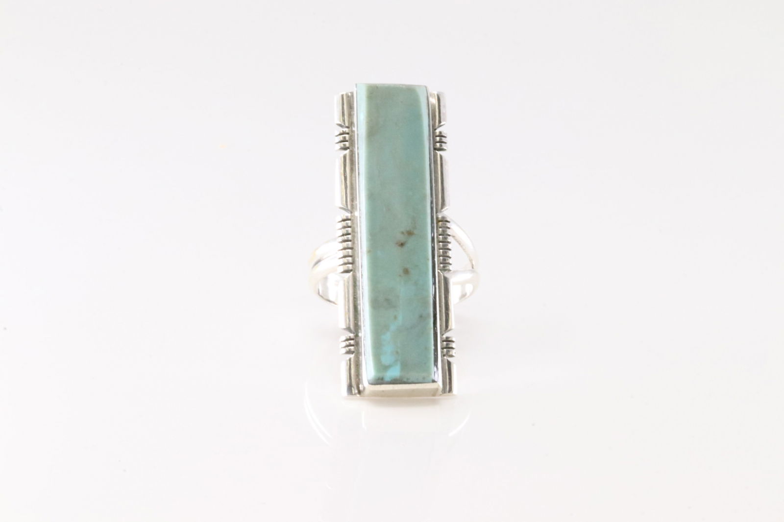 Native America Navajo Sterling Silver Turquoise Ring By SF.