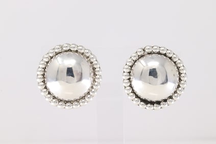 Native America Navajo Sterling Silver Solid Post Earring's By Lorraine Chee.
