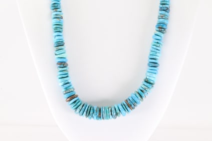 Native American Navajo Sterling Silver Pearl Beaded / Turquoise Necklace.