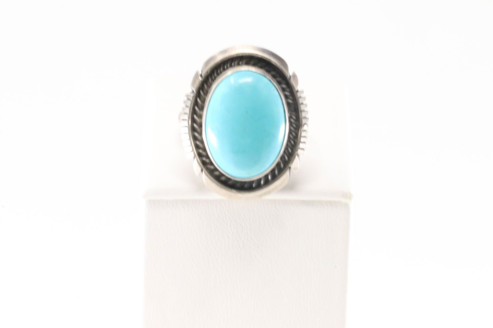 Native America Navajo Sterling Silver Turquoise Ring By A.M. (1 of 4)