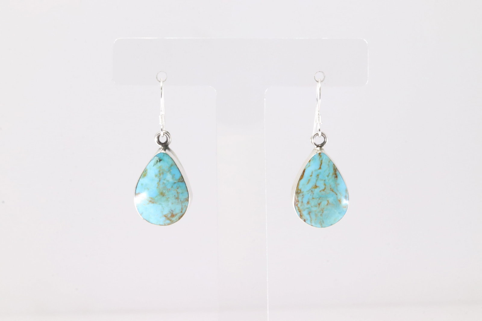 Native America Navajo Sterling Silver Turquoise Dangling Earring's By Sadie Jim.: This is a Native America Navajo Sterling Silver Turquoise Dangling Earring's By Sadie Jim.
