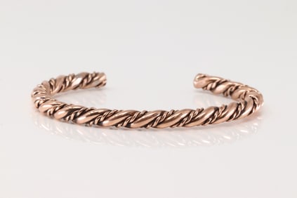 Native American Navajo Copper Bracelet Cuff By Elaine Tahe.