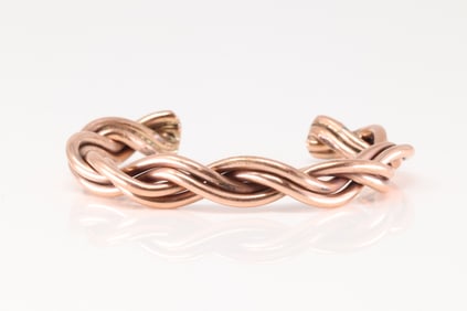 Native America Navajo Copper Bracelet Cuff By Elaine Tahe.
