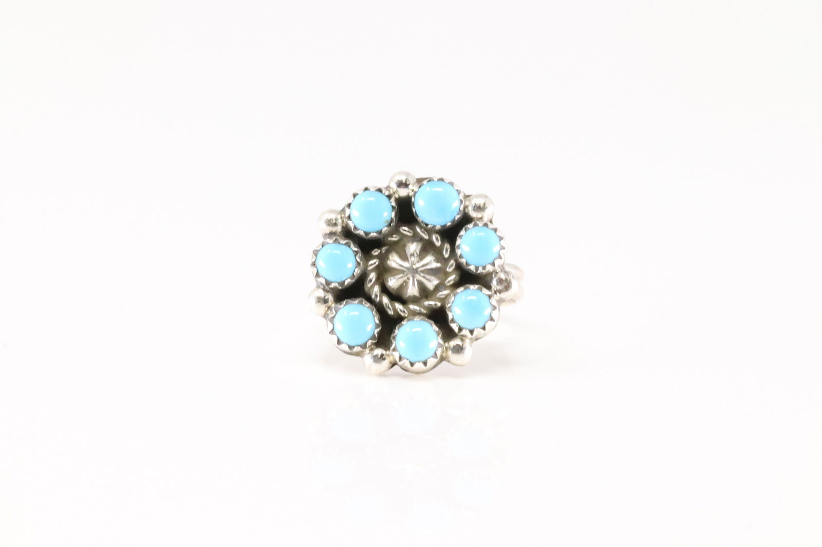 Native America Navajo Sterling Silver Turquoise Ring By B. (1 of 4)