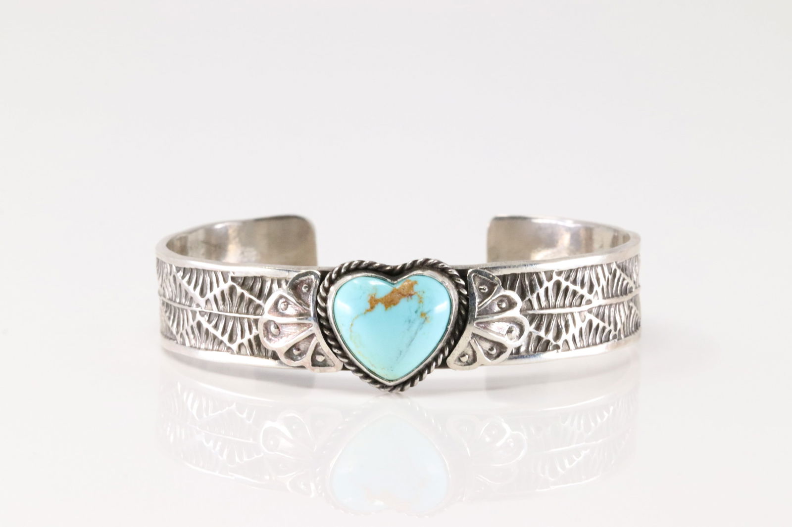 Native America Navajo Sterling Silver Kingman Turquoise Bracelet Cuff By Sunshine Reeves. (1 of 4)
