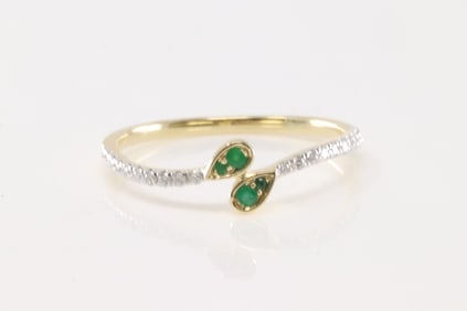 Emerald & Diamond Ring 14kt.