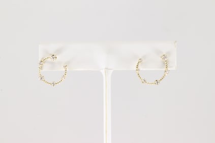 Diamond Hoop Earring 14Kt.