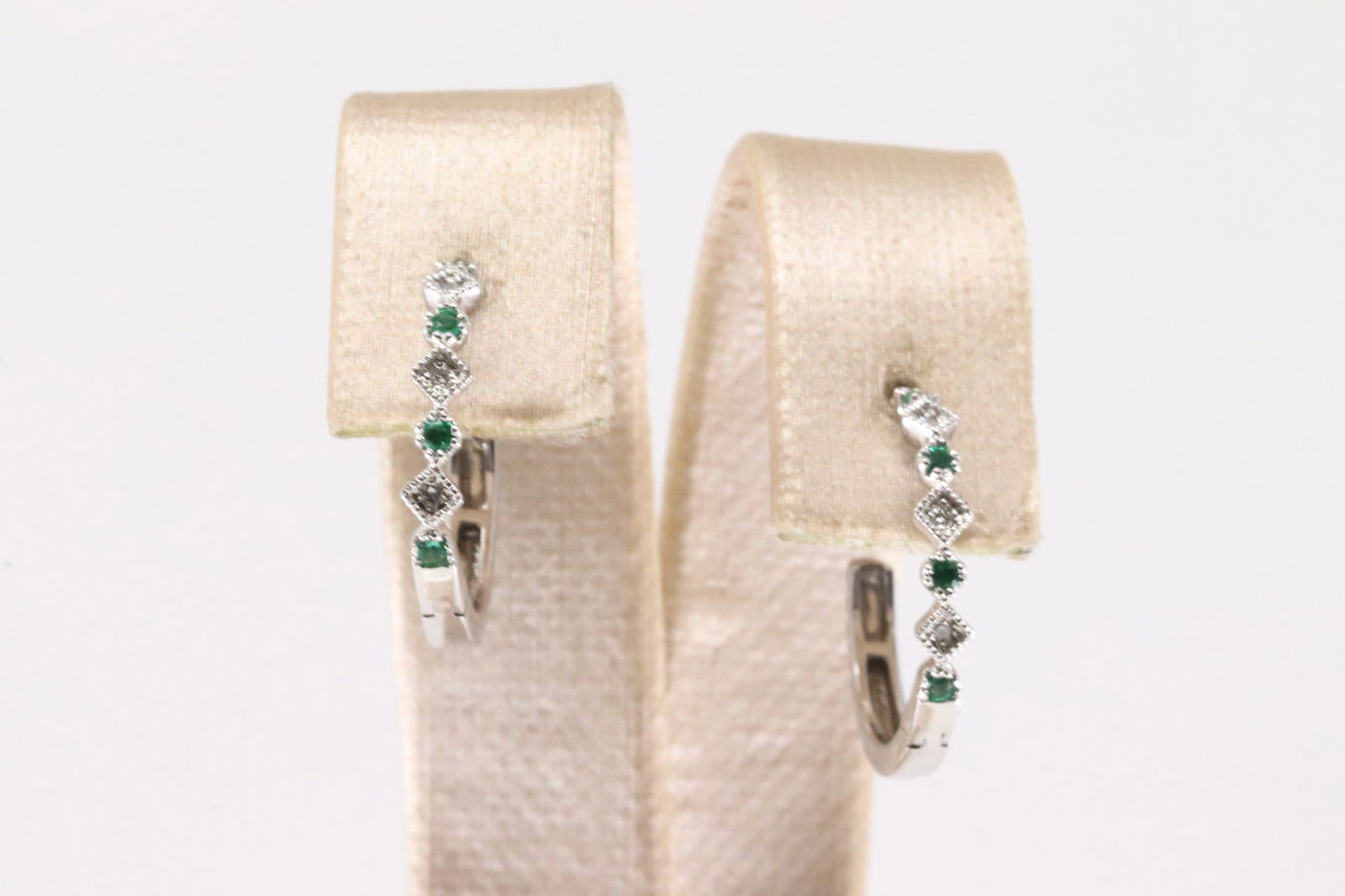Emerald & Diamond Hoop Earring 14kt. (1 of 3)