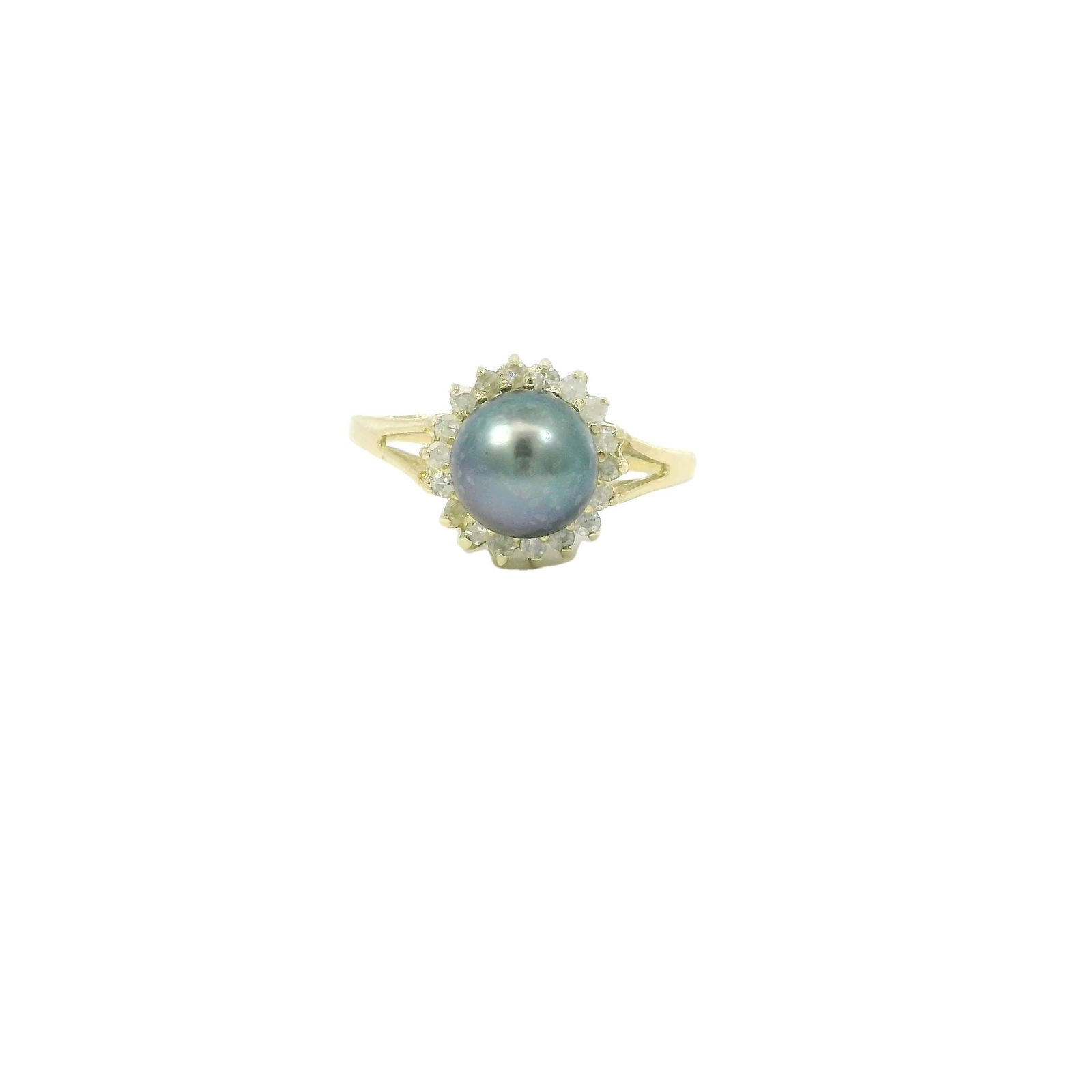 14KT Tahitian Pearl Diamond Ring (1 of 4)