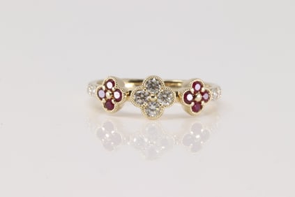 Ruby & Diamond Ring 14Kt.
