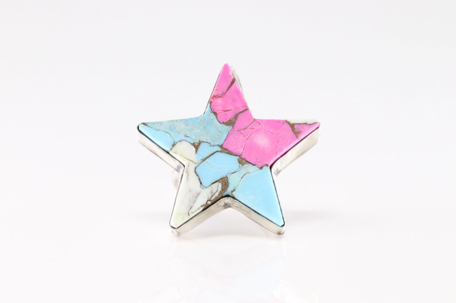 Native America Navajo Sterling Silver Cotton Candy Star Ring By Donova Skeets. (1 of 4)