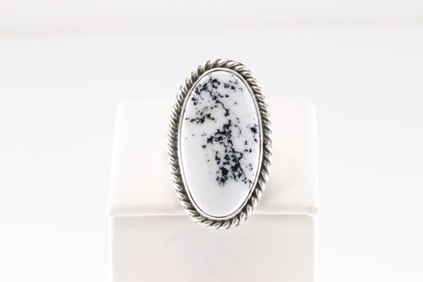 Native America Navajo Sterling Silver White Buffalo Ring By Donovan Skeets.