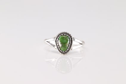 Native America Navajo Sterling Silver Turquoise Ring By Judy largo.