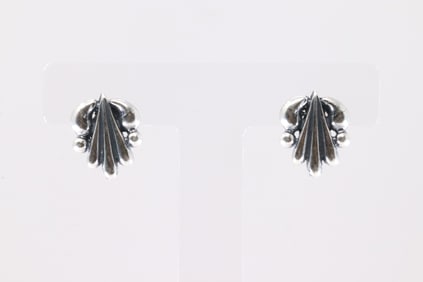 Native America Navajo Sterling Silver Solid Post Earring's By Rita Largo.