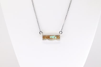 Native America Navajo Sterling Silver Number 8 Turquoise Nacklace By Steve Francisco.