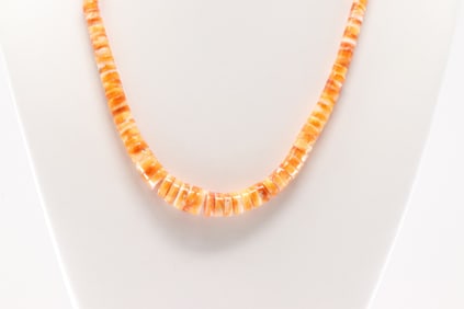 Native America Navajo Sterling Silver Spiny Osyter Necklace.