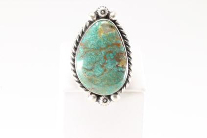 Native America Navajo Sterling Silver Royston Turquoise Ring By Augustine Largo.