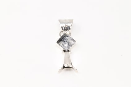 Native America Navajo Sterling Silver White Buffalo Blossom Pendant By Sonyei Coho.