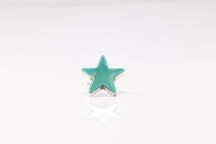Native America Navajo Sterling Silver Turquoise Star Ring By D.