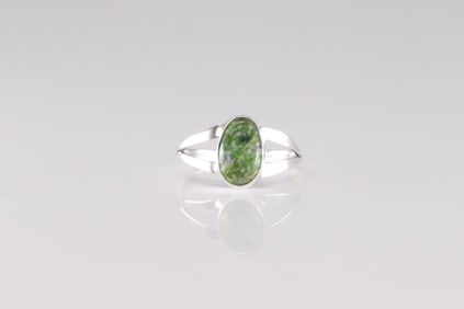 Native America Navajo Sterling Silver Sonora Gold Turquoise Ring By Jerold Joe.