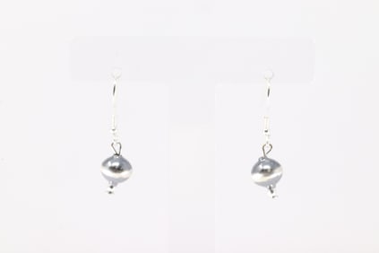 Native America Navajo Sterling Silver Pearl Beaded Dangling Earring's By Treva Jim.