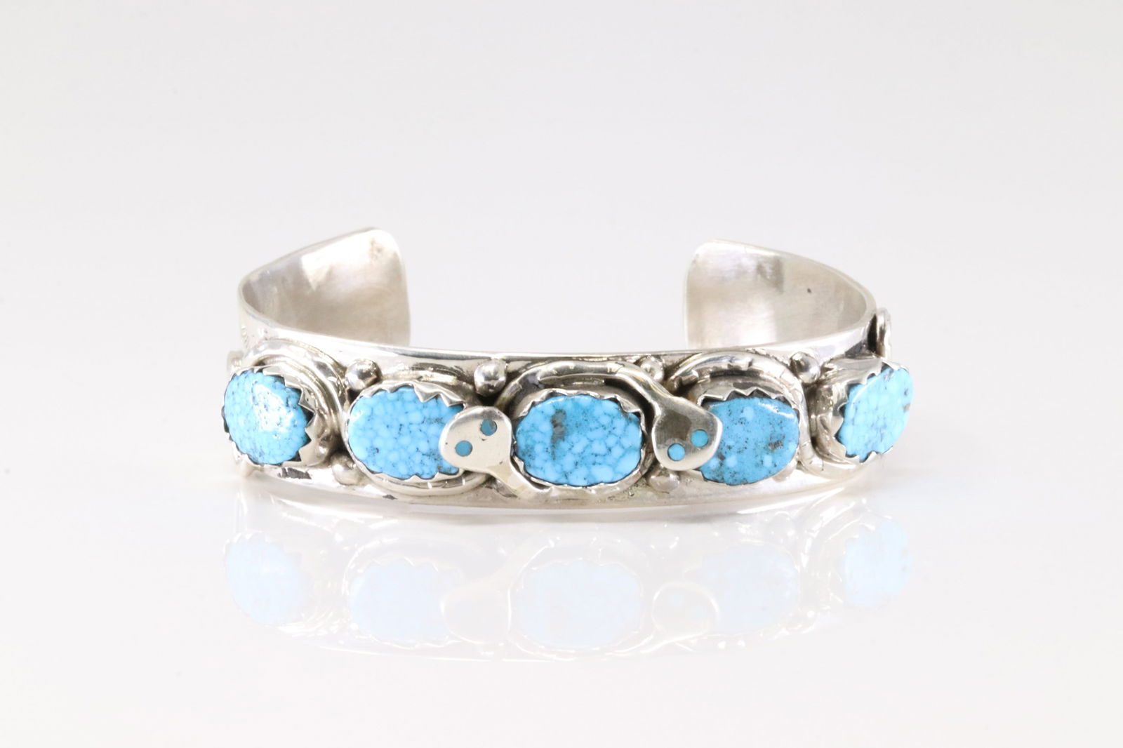Native American Zuni Sterling Silver Turquoise Bracelet Cuff By Effie C. (1 of 4)