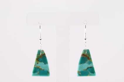 Native America Navajo Sterling Silver Turquoise Dangling Earring's By Jameson Pete.