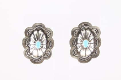 Native America Navajo Sterling Silver Turquoise Post Earring's.