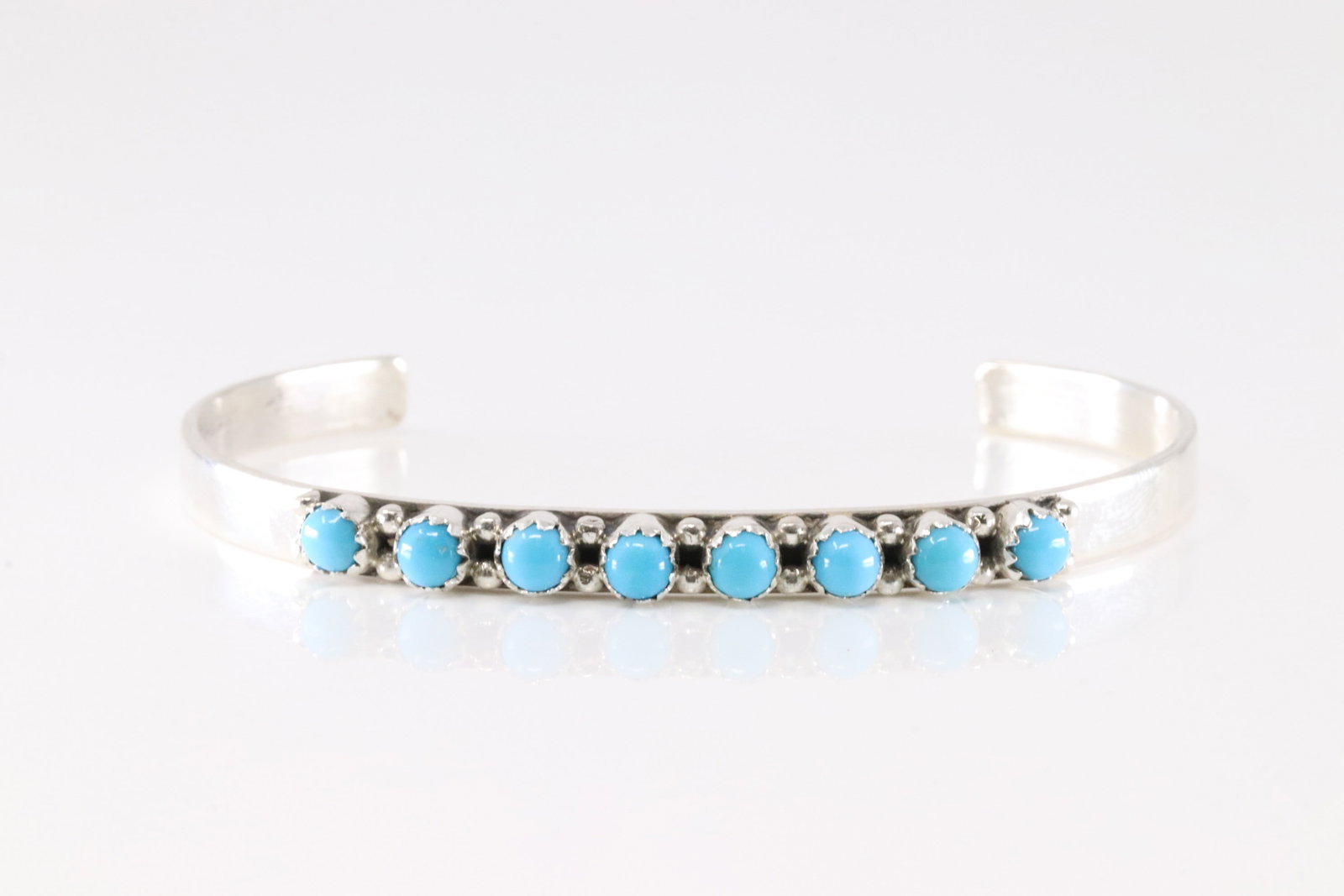 Native America Navajo Sterling Silver Turquoise Bracelet Cuff By GP.SRY.: This is a Native America Navajo Sterling Silver Turquoise Bracelet Cuff By GP.SRY.