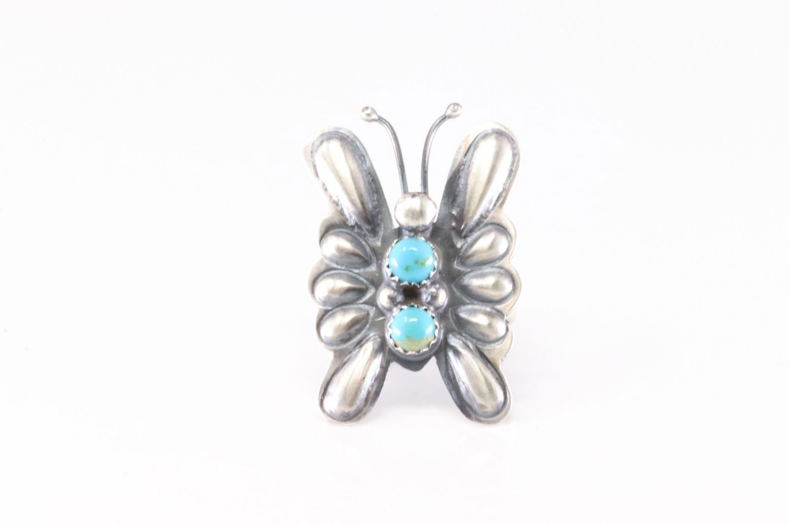 Native America Navajo Sterling Silver Turquoise Butterfly Ring By T.Yazzie. (1 of 4)