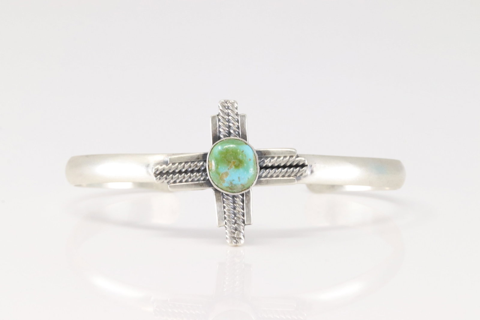 Native America Navajo Sterling Silver Sonora Gold Turquoise Bracelet Cuff By Randy Billy.: This is a Native America Navajo Sterling Silver Sonora Gold Turquoise Bracelet Cuff By Randy Billy.