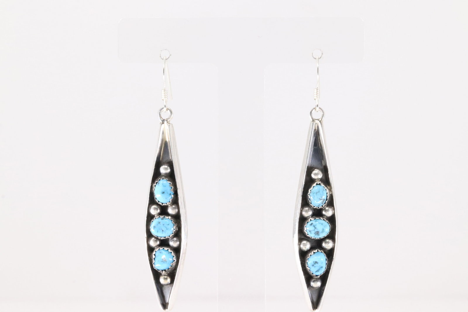 Native America Navajo Sterling Silver Turquoise Dangling Earring's By Paul Largo.: This is a Native America Navajo Sterling Silver Turquoise Dangling Earring's By Paul Largo.