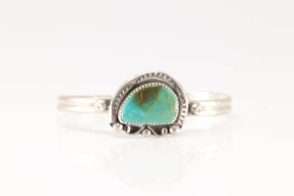 Native America Navajo Sterling Silver Turquoise Bracelet Cuff By Judith Dixon.