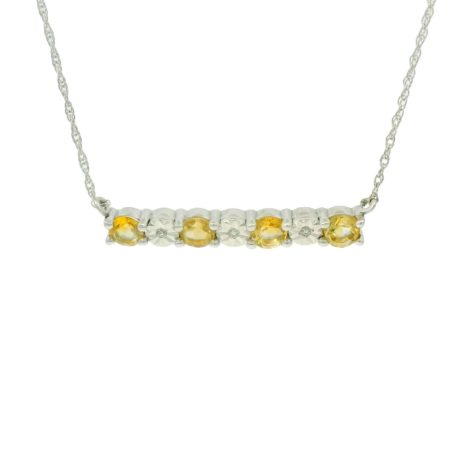 Citrine & Diamond Necklace 10Kt. (1 of 3)