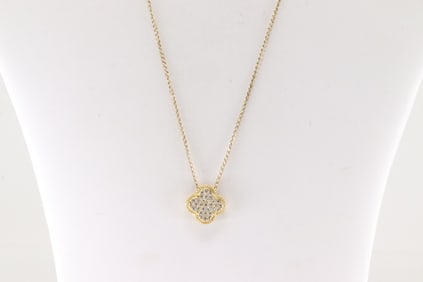 Diamond Clover Pendant / Necklace 14Kt.