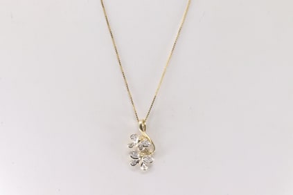 Diamond Butterfly Pendant & Necklace 10Kt.