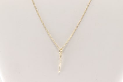 Diamond Needle Pendant / Necklace 14Kt.