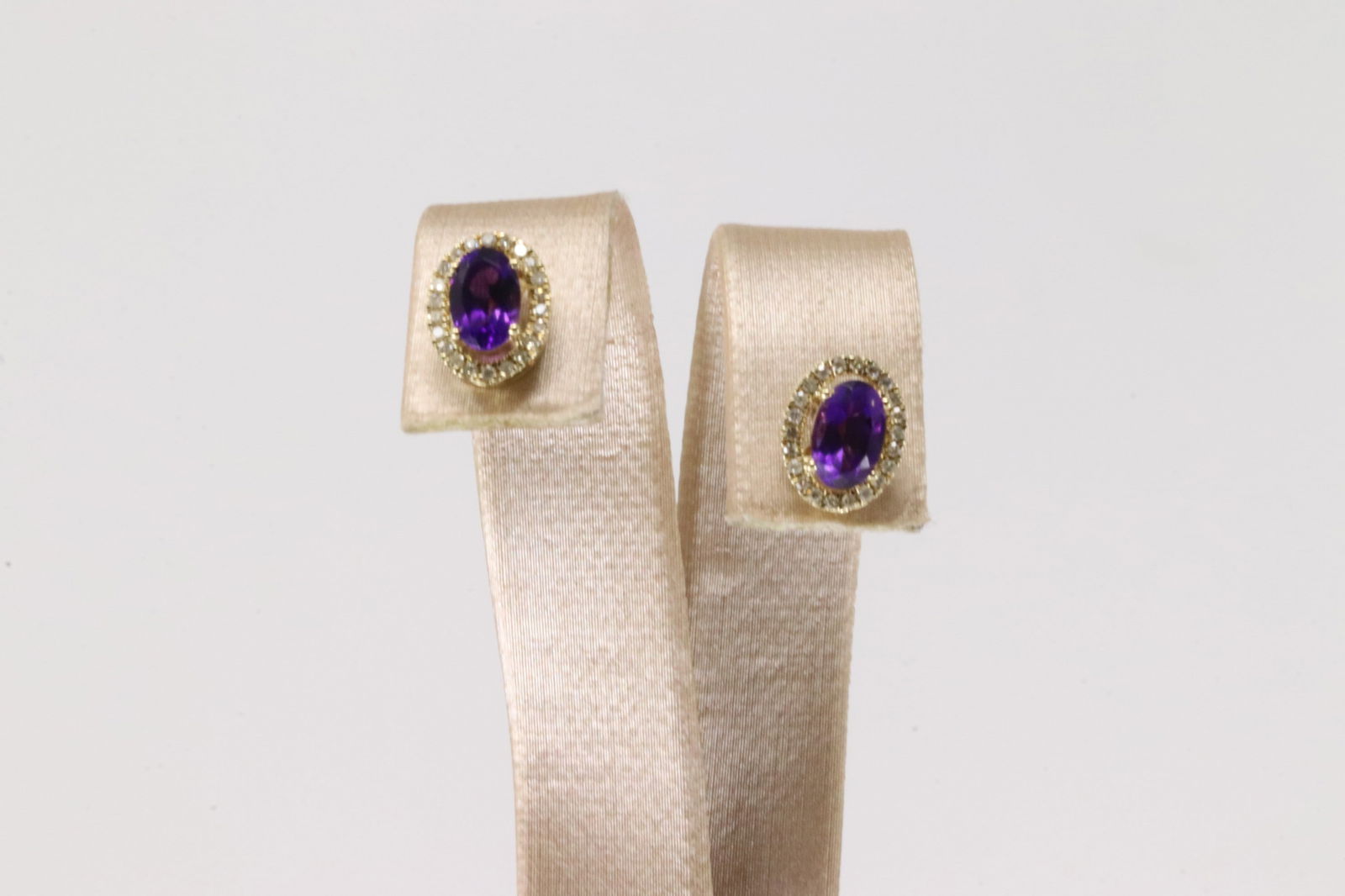 Amethyst & Diamond Stud Earring 10Kt. (1 of 3)