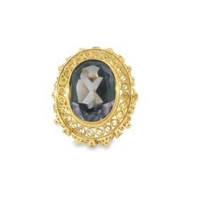 Blue Gemstone Vintage Ring 14Kt.