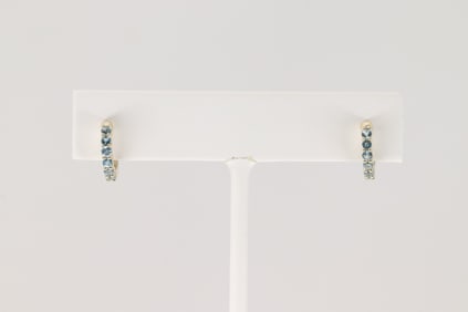 Blue Topaz Hoop Earring 10Kt.