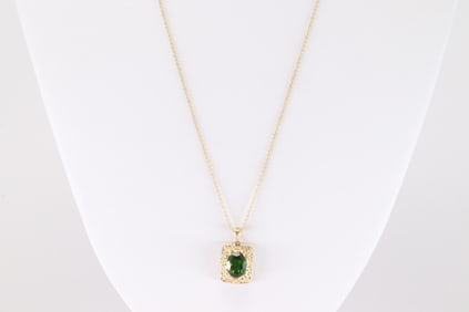 Emerald Pendent / Necklace 14Kt.