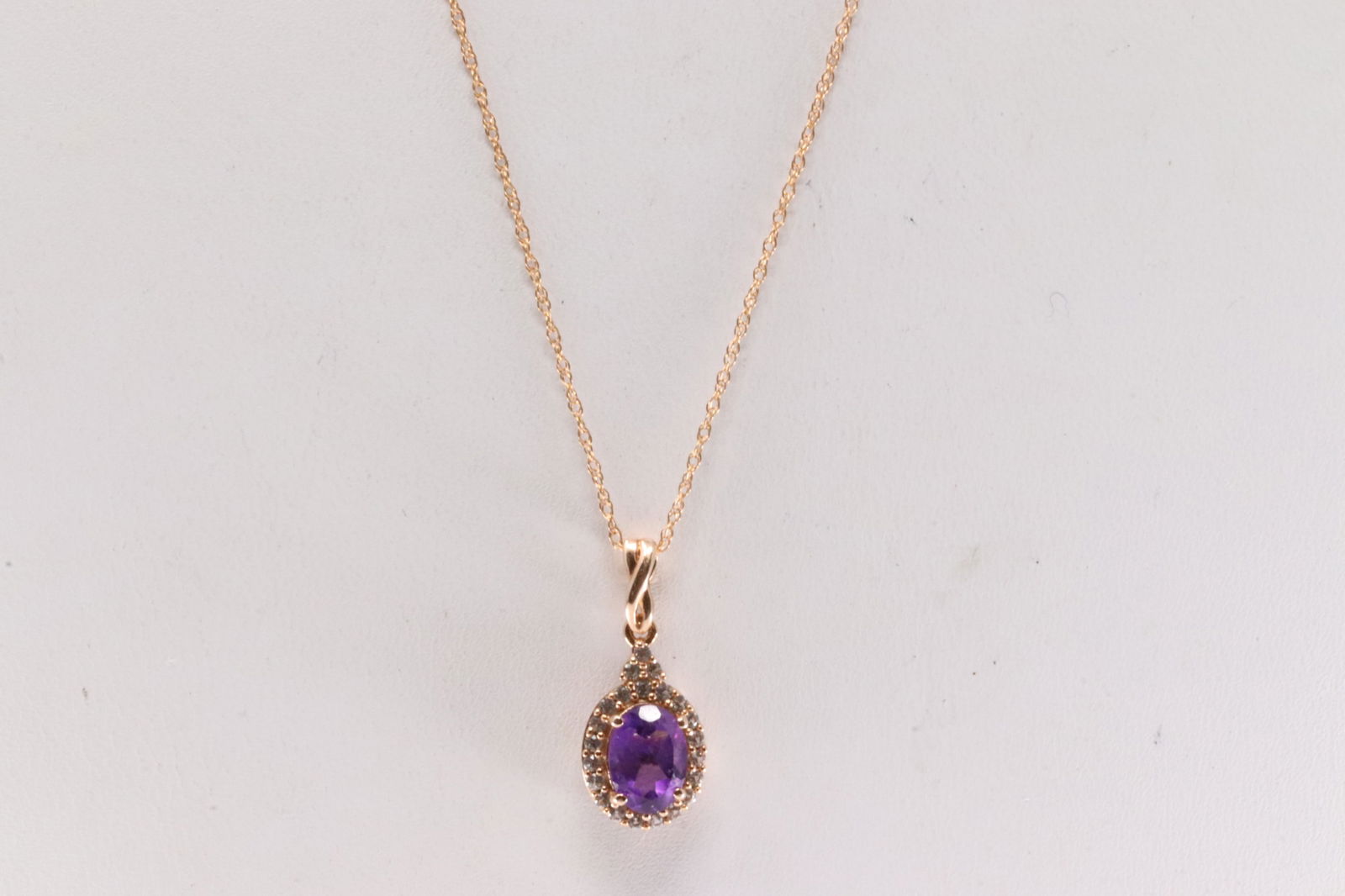 Amethyst & White Sapphire Pendant / Necklace 10Kt. (1 of 3)