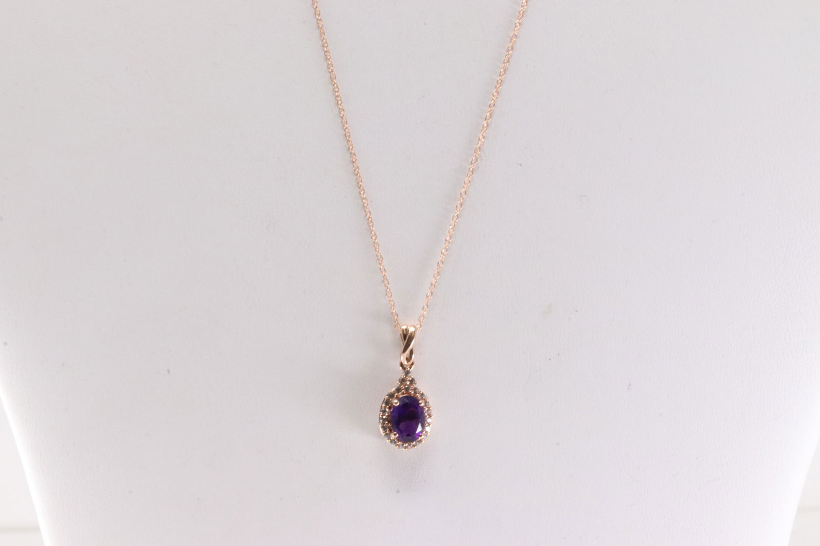 White Sapphire & Amethyts Pendant / Necklace 10Kt. (1 of 3)
