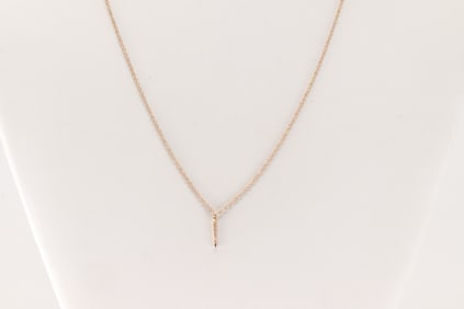 Diamond Needle Pendant / Necklace 14Kt.