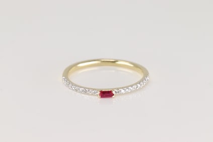 Ruby & Diamond Ring 14Kt.