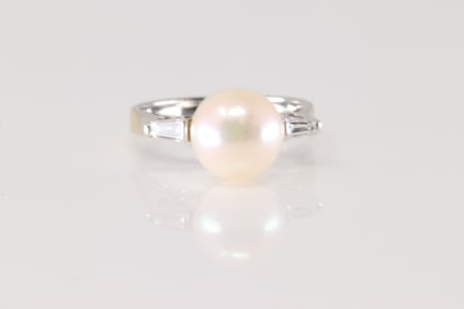 Pearl & Diamond Ring 18Kt.
